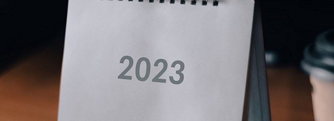 2023 Calendar on a desk