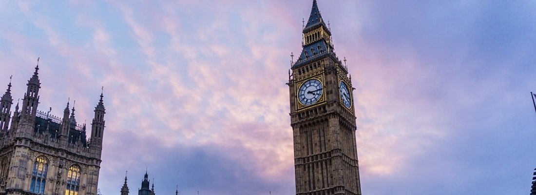 Big Ben at the Palace of Westminster.