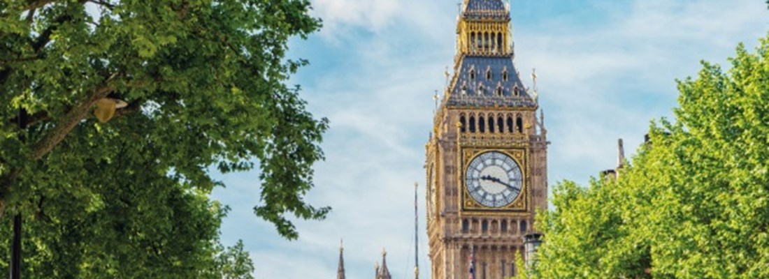 Big Ben at the Palace of Westminster.