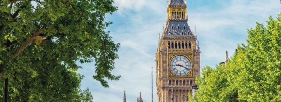 Big Ben at the Palace of Westminster.