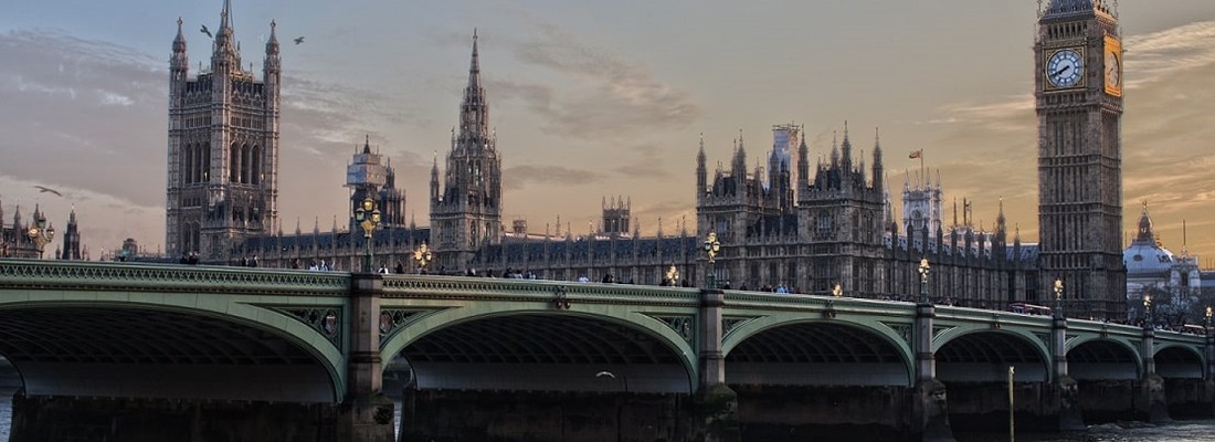 Westminster Palace across the river.