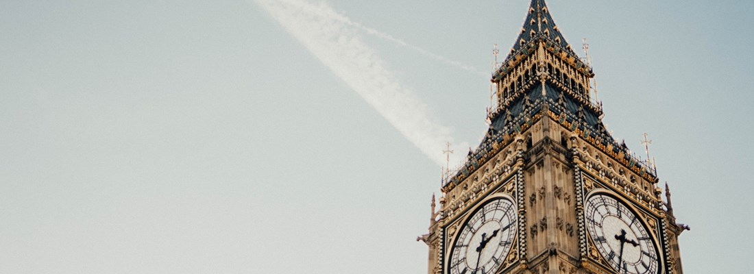 Big Ben at the Palace of Westminster.