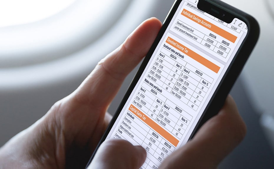 Tax Rate Cards on Phone