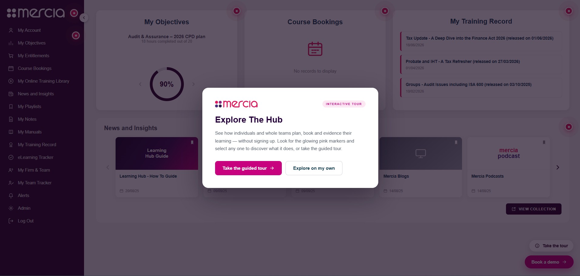 Preview of the Mercia Digital Learning Hub walkthrough